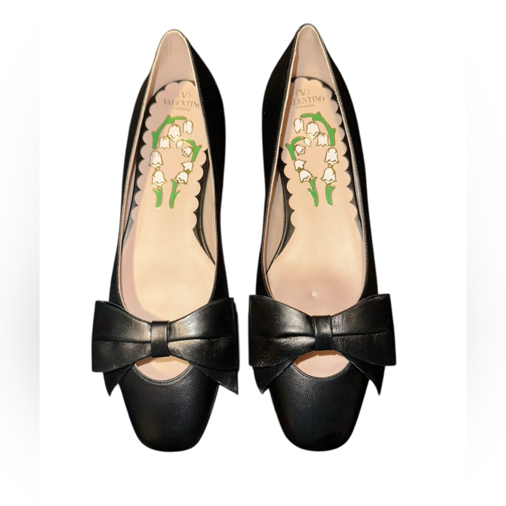 Valentino Black Women's Flats with Bow